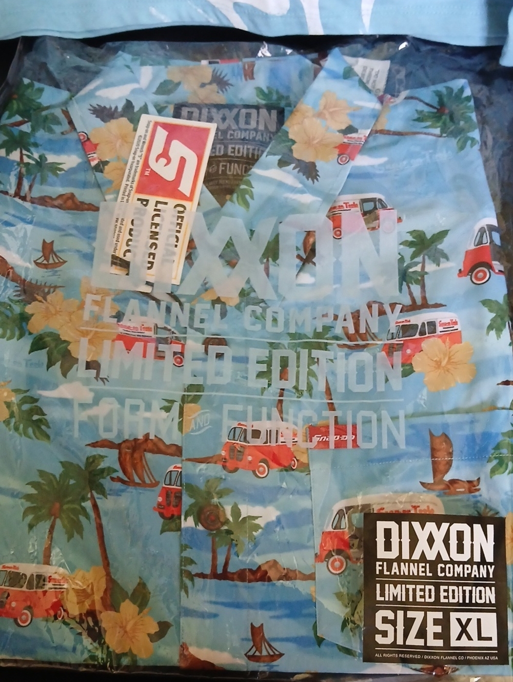 Dixxon SNAP-ON Limited Edition Blue Hawaiian Shirt - XL New
